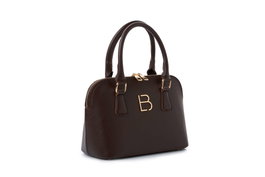 Lucky Bees Brigitte v2 Bolso de Mano Marrón Chocolate, Cuero de Polivinilo, Elegante y Versátil